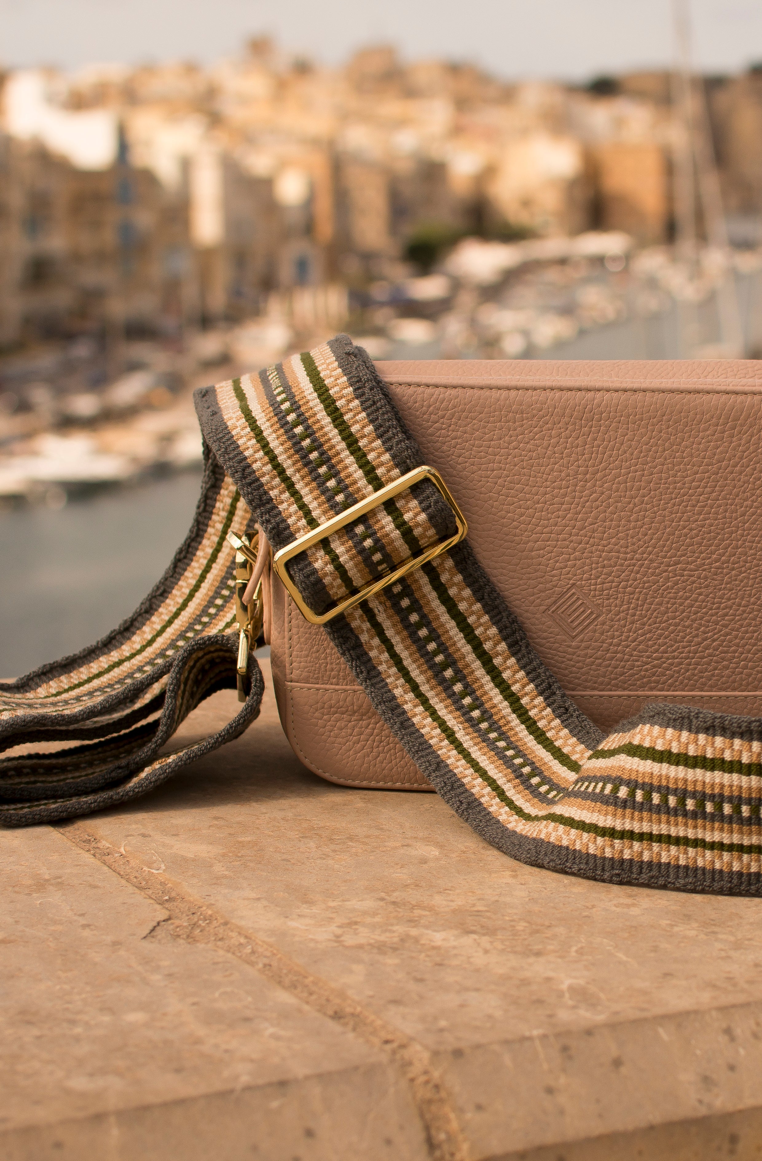 Rosé Solana Handbag with Stone Strap