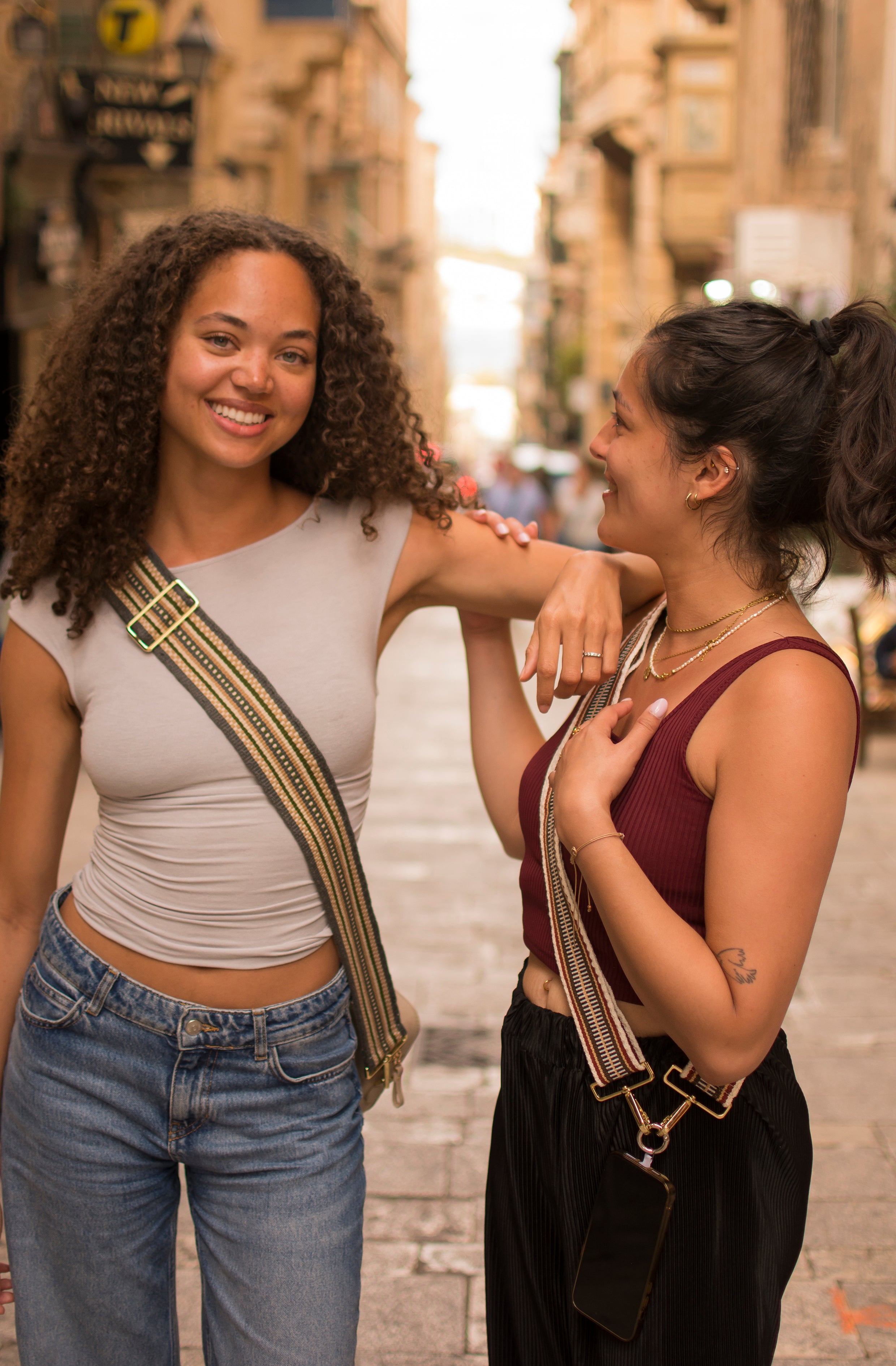 Rosé Solana Handbag with Stone Strap