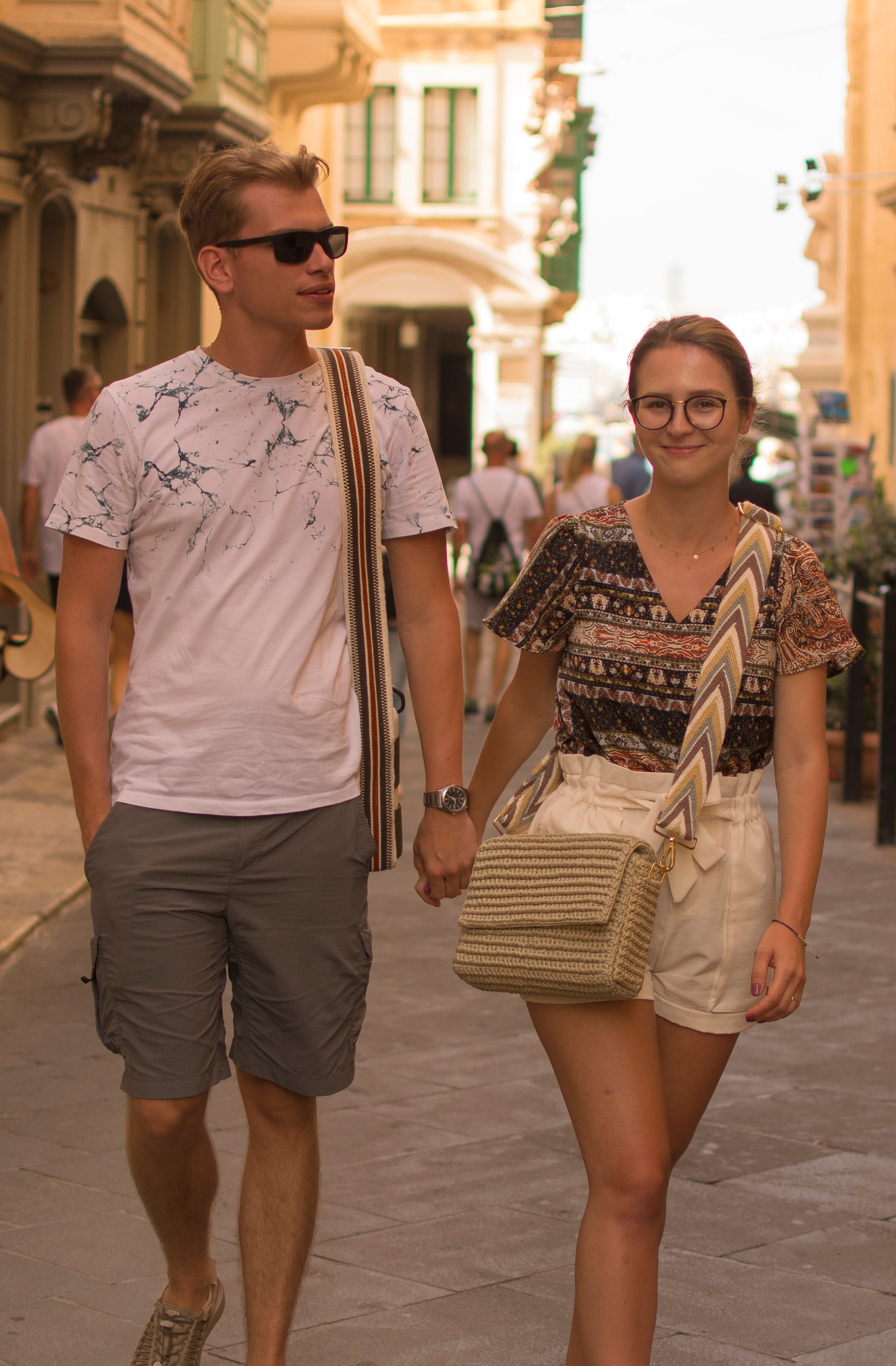 Ecru Handbag with Sand Strap
