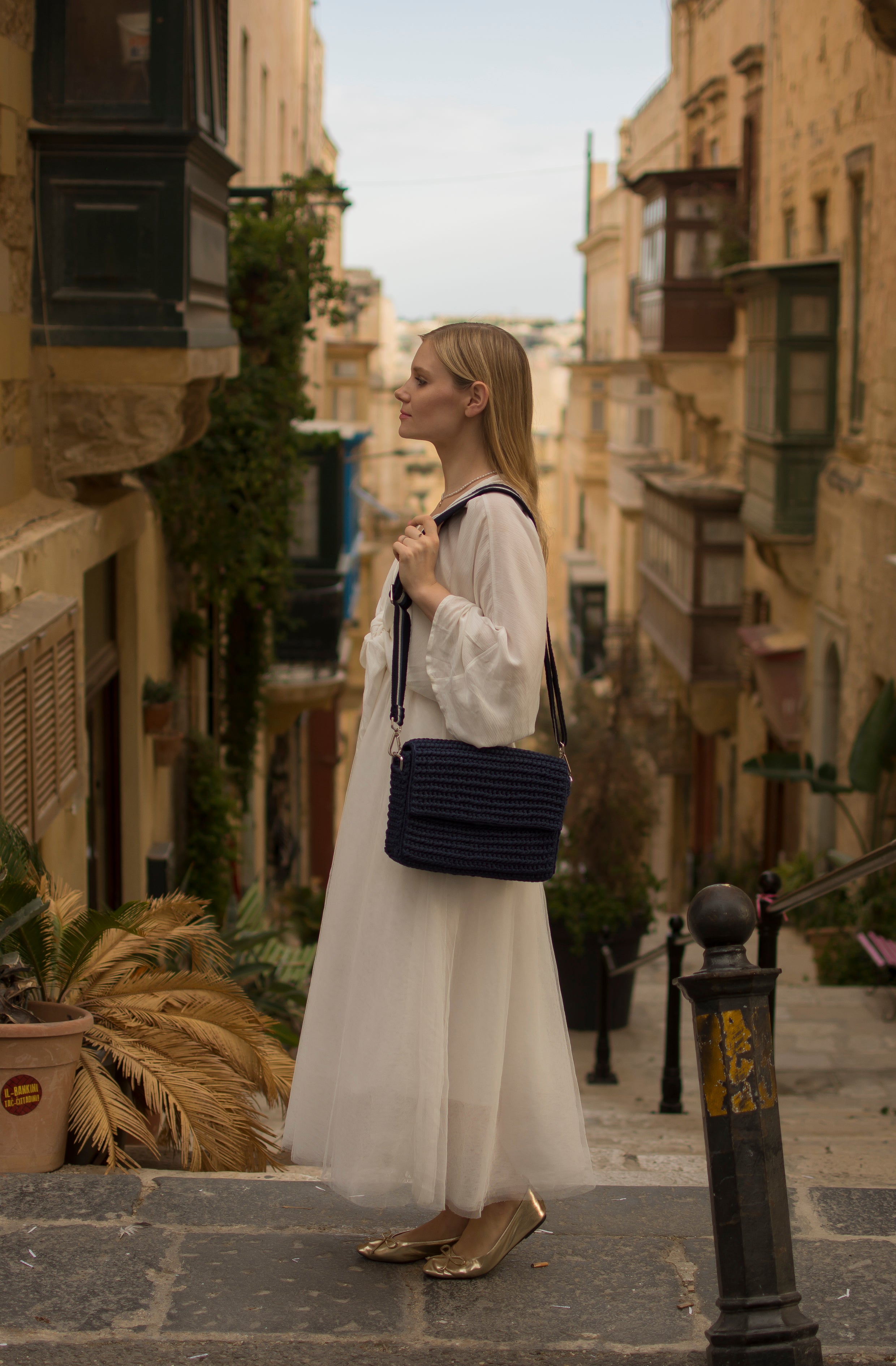 Blue Caribbean Handbag with Aqua Strap