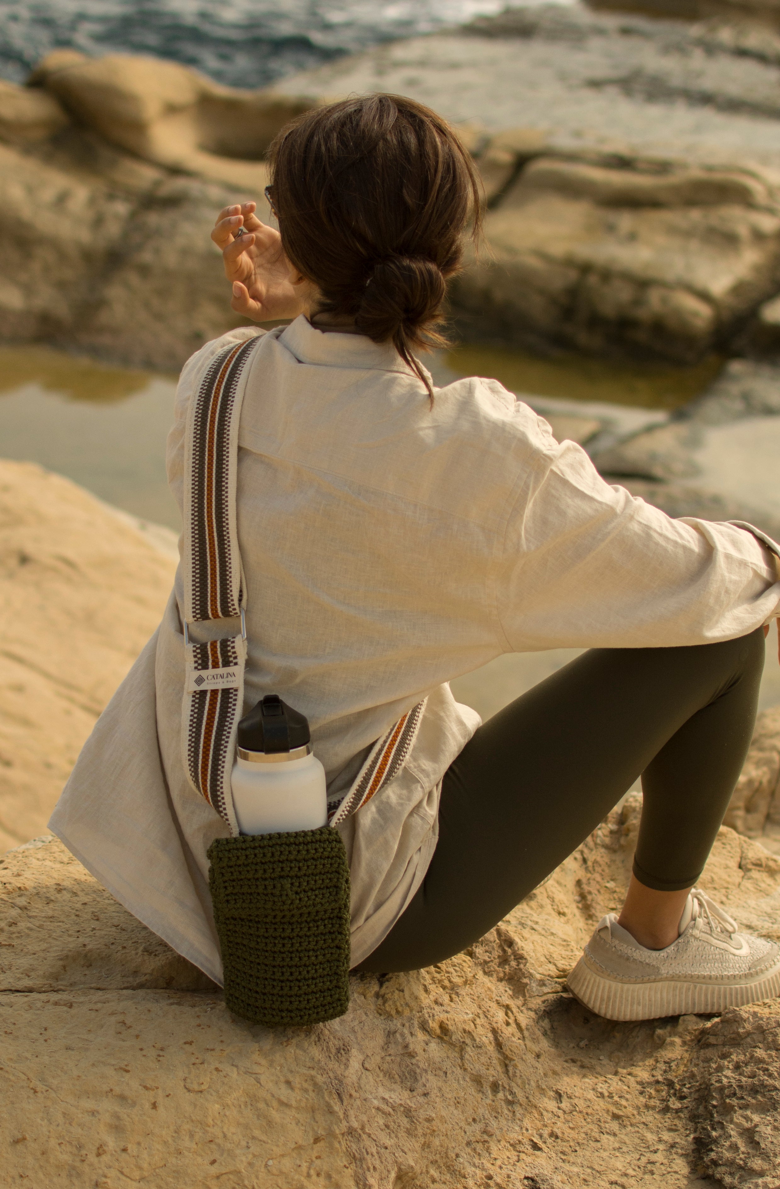 Forest Green Mini Bag (Handmade Add-On for Water Bottle Strap)